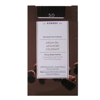 Korres Argan Oil Advanced Colorant 50ml Permanent Hair Colorant 5.0 Natural Light Brown
