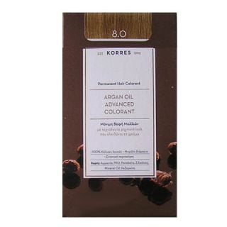 Korres Argan Oil Advanced Colorant 50ml Permanent Hair Colorant 8.0 Natural Light Blonde