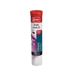 Lanes Iron + Vitamin C Cherry 20 Effervescent Tablets