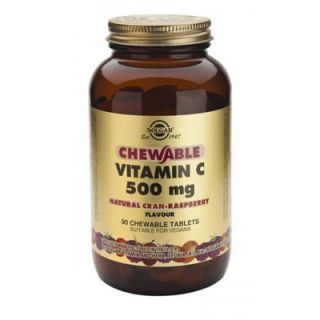 Solgar Vitamin C 500mg 90 Chewable Tabs Rasberry Flavor