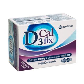 Uni-Pharma D3 Cal Fix 500mg 20 Sachets Vitamin D3 + Calcium